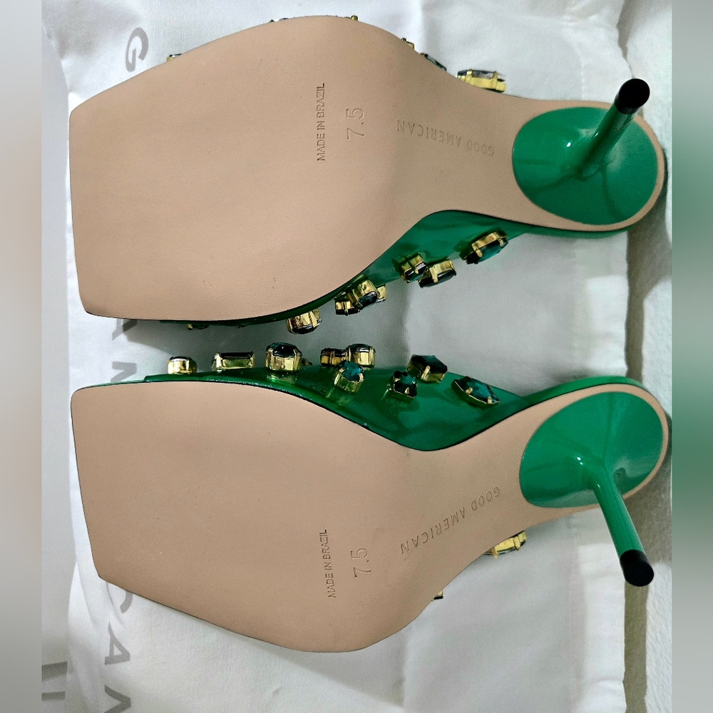 Good American Jeweled Emma Slip Heel Size 8 & 7.5 - Picture 8 of 9